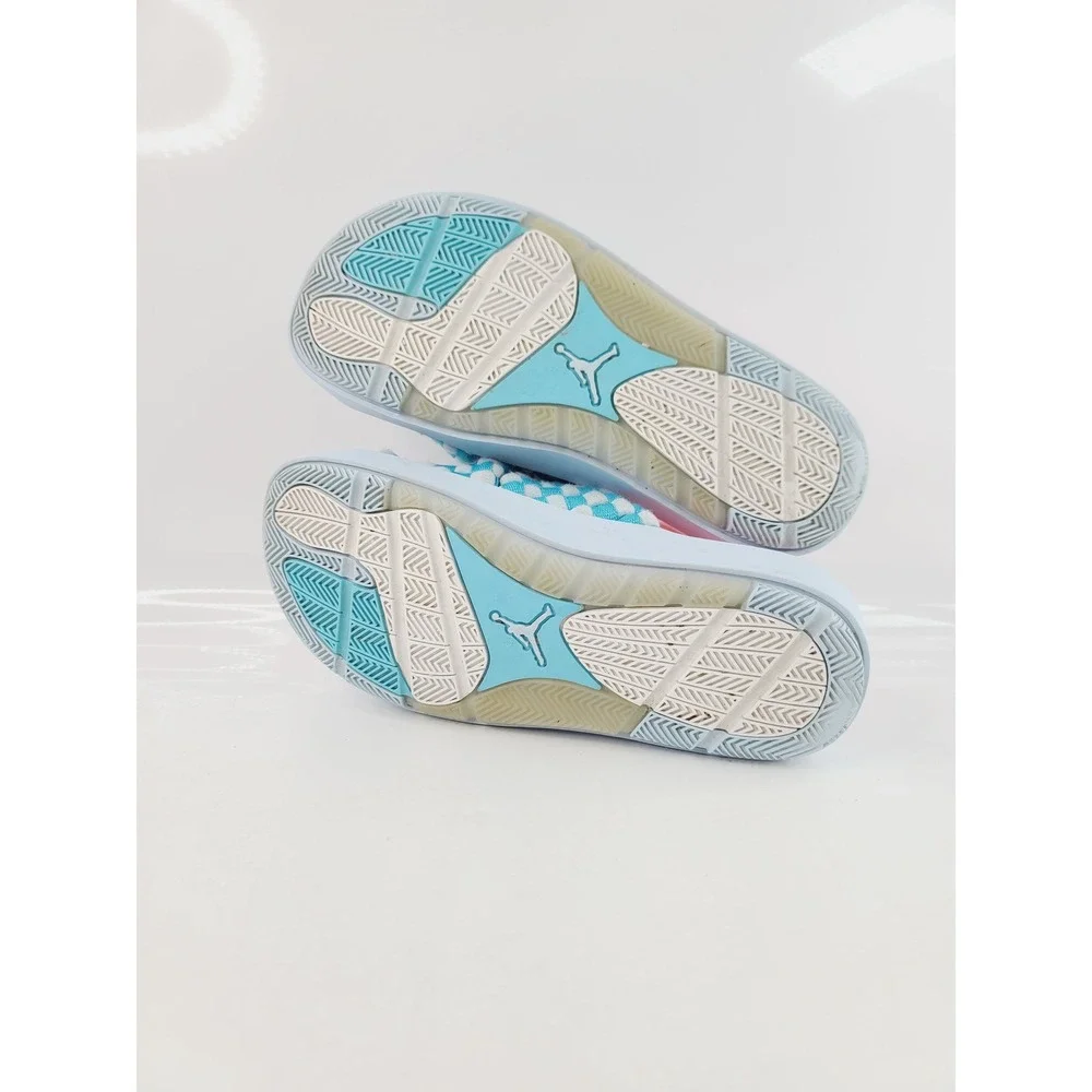 Jordan, Fabric Upper, Rubber Sole Athletic Slide, Women, Size 8, Blue / White. - Picture 5 of 7